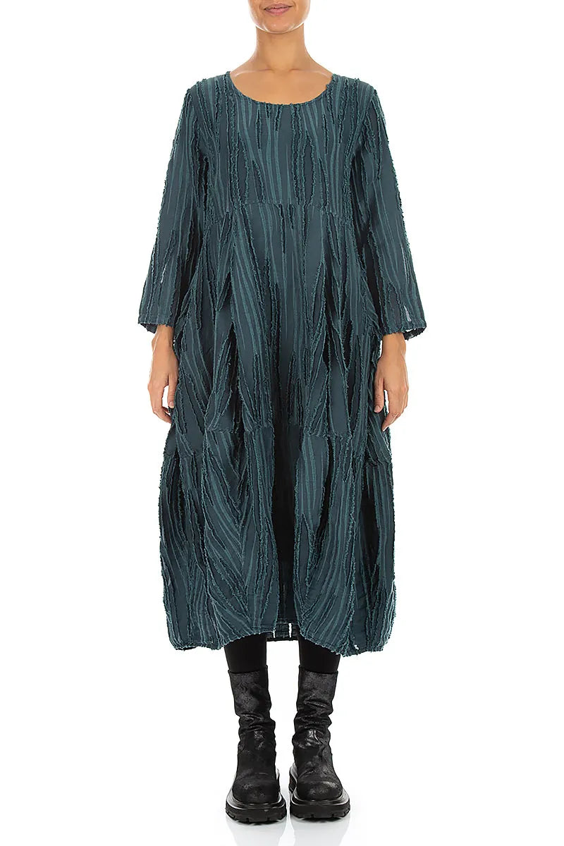 Balloon Deep Turquoise Fray Weave Dress 1
