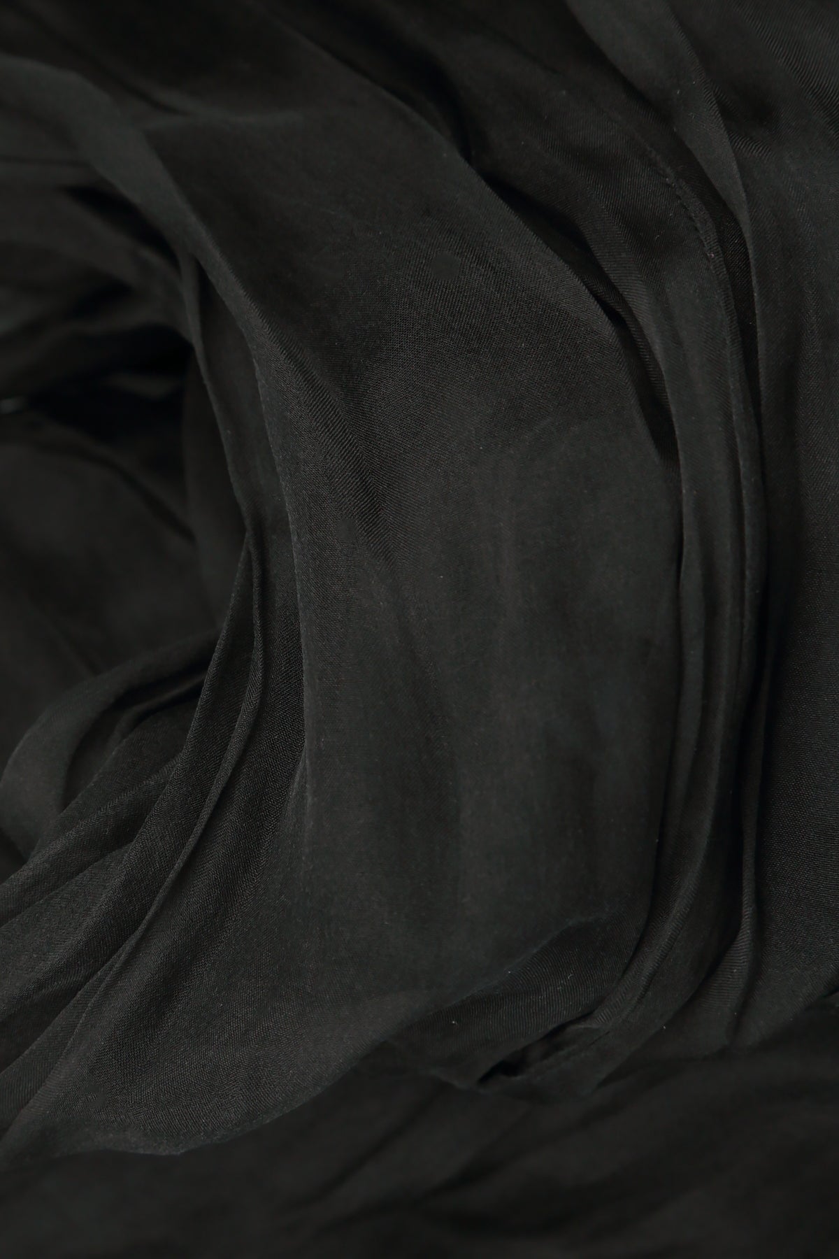 Black Crumpled Silk Chiffon Dress