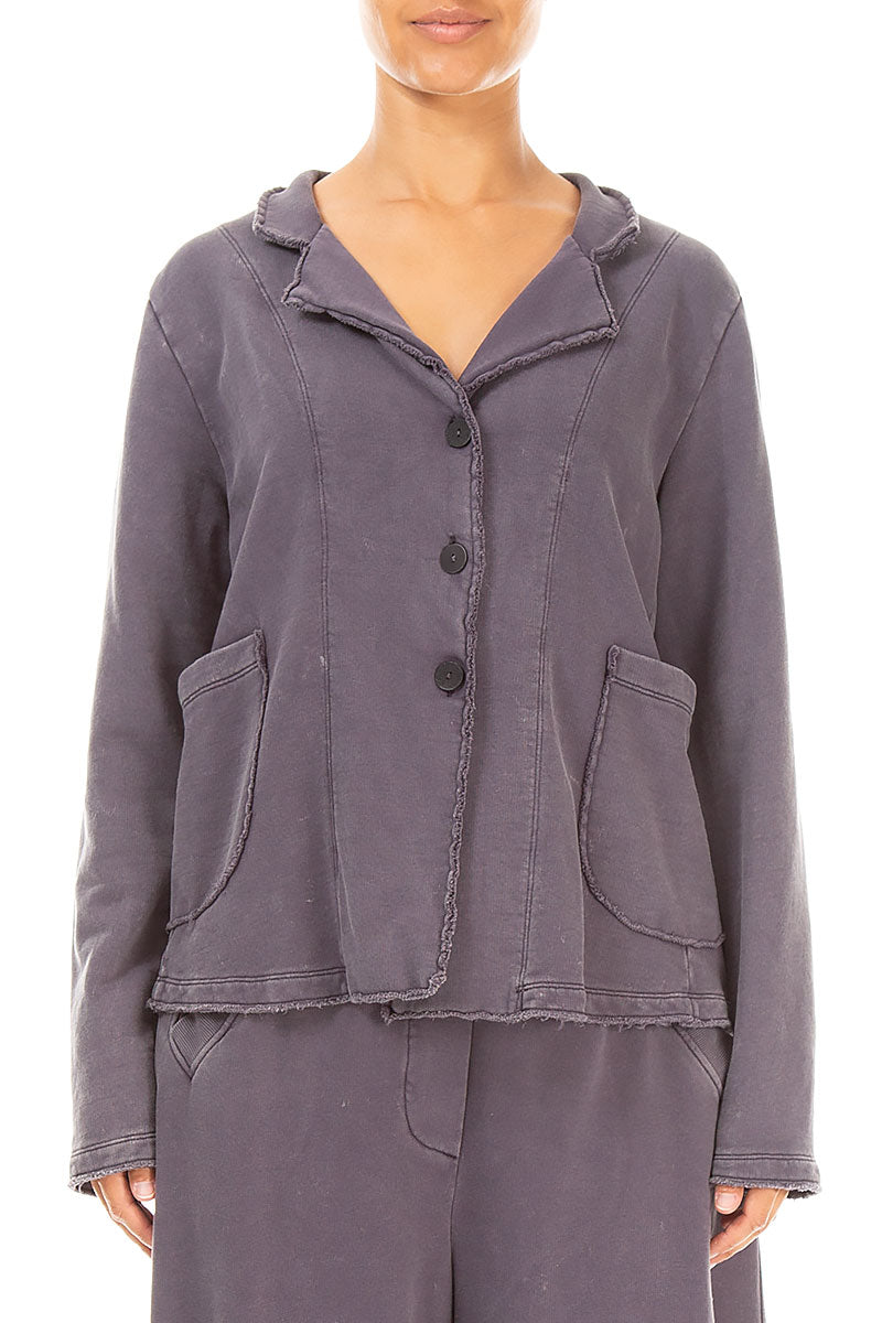 Collar Graphite Old Dye Cotton Jacket 1
