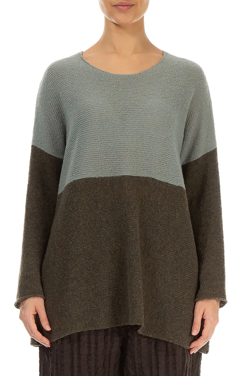 Dual Khaki & Pistachio Wool Sweater 1