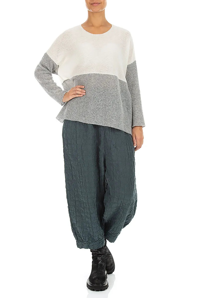 Dual White & Light Grey Wool Sweater