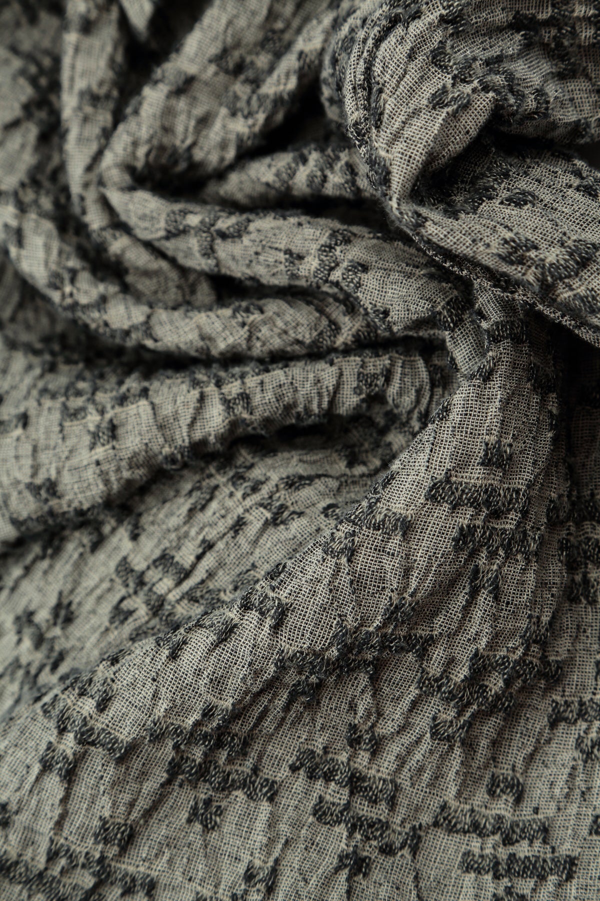 Geometric Texture Olive Grey Linen Jacket