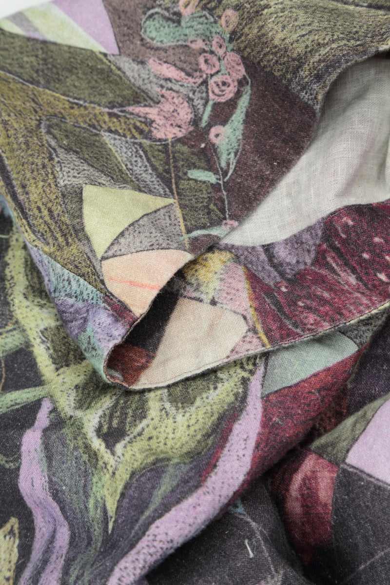 Flared Art Mosaic Linen Pinafore Dress 5