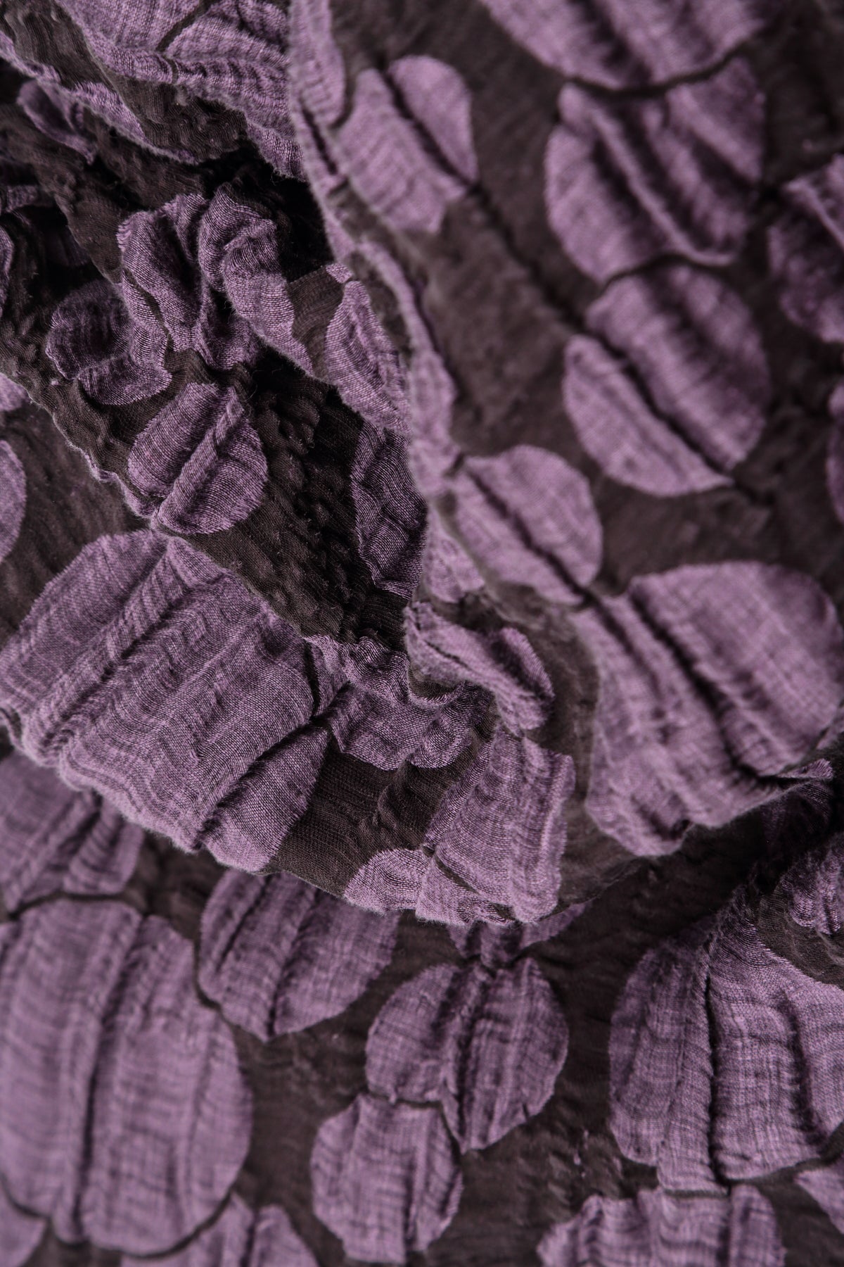 Loose Deep Plum Circle Silk Linen Shirt