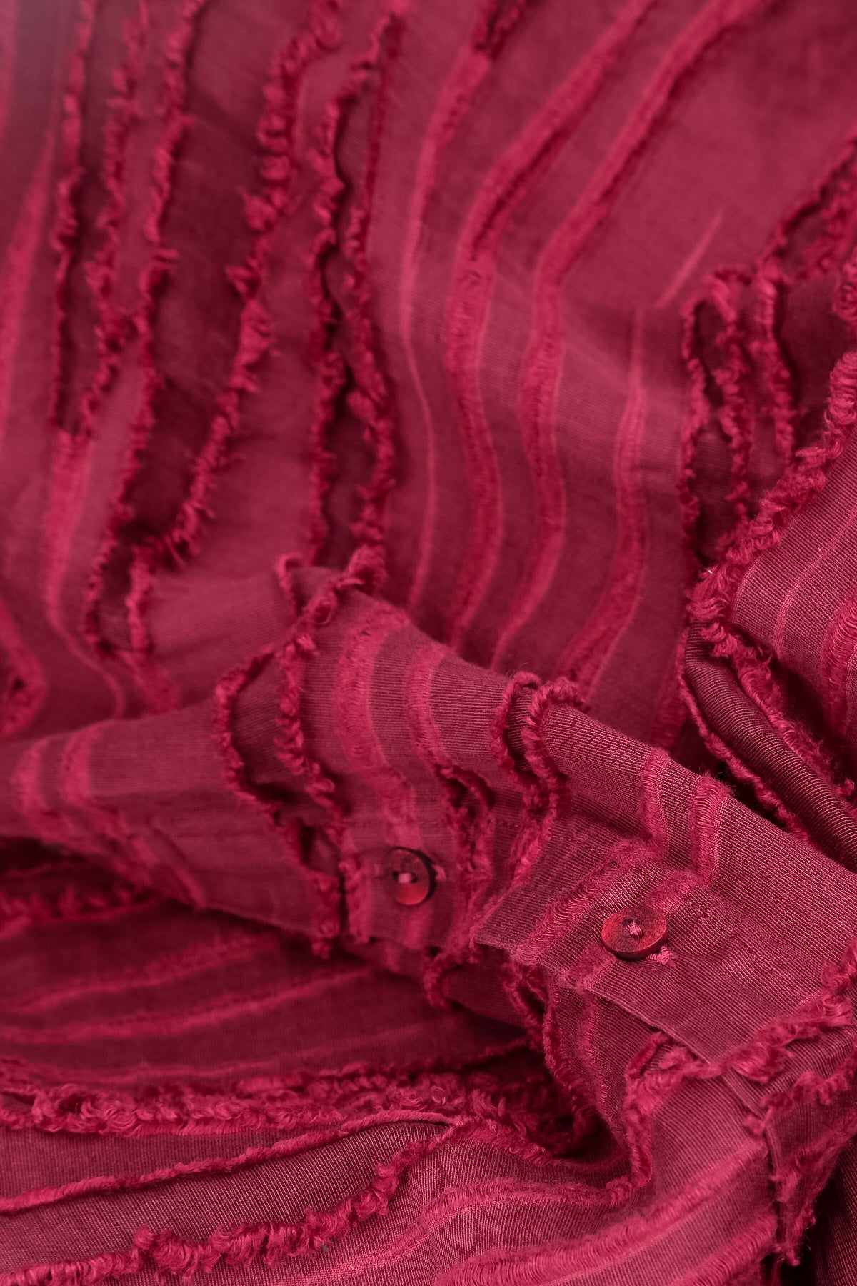 Loose Ruby Fray Weave Shirt