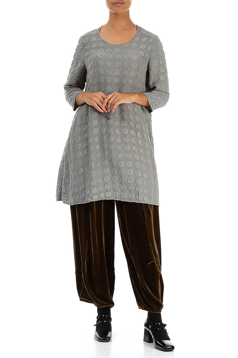 Loose Silver Sage Bubble Silk Tunic5