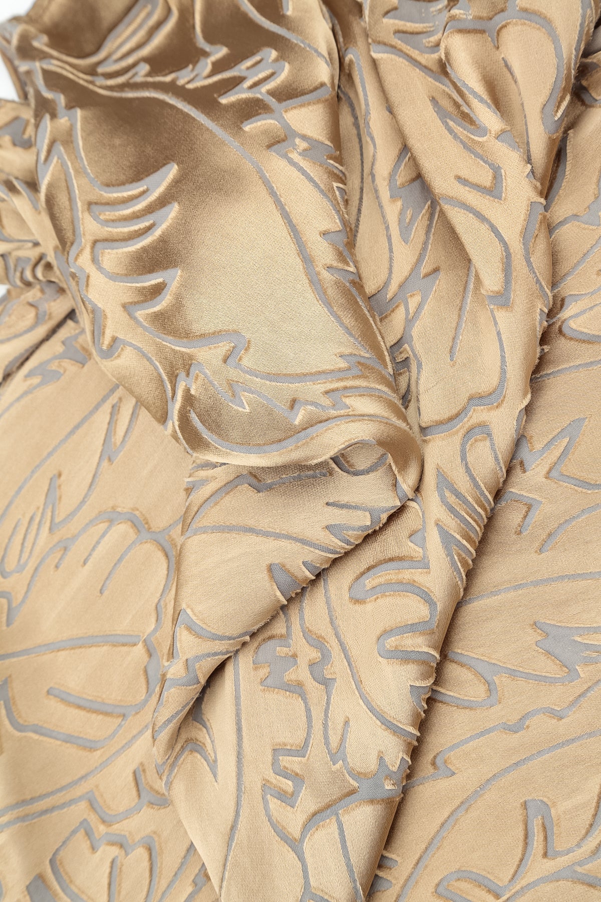 Olive Devoré Feather Silk Scarf 5