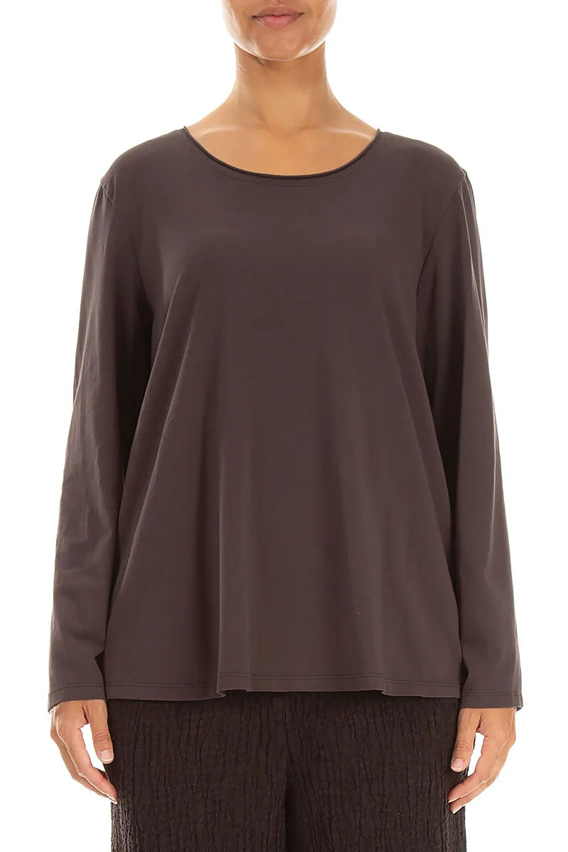Relaxed Truffle Brown Cotton Blouse 1