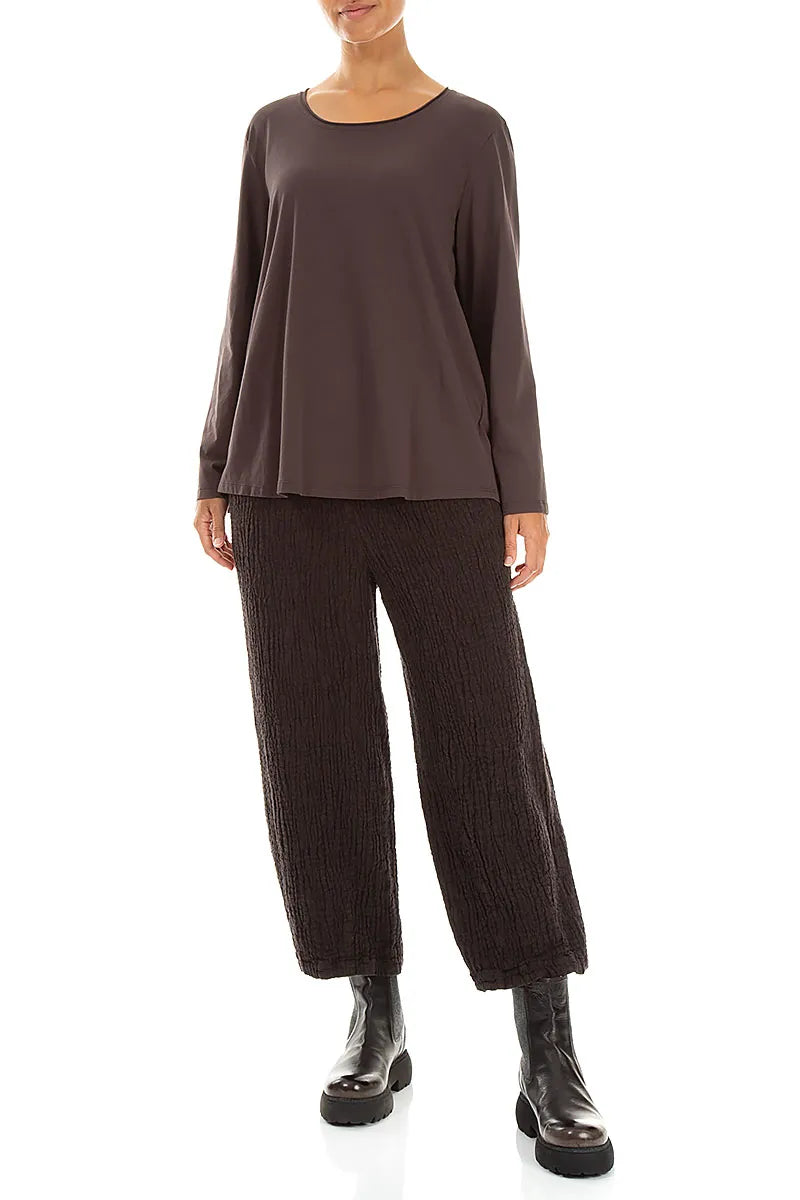 Relaxed Truffle Brown Cotton Blouse 4