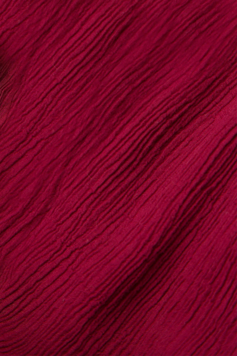 Robe romantique en soie et viscose bordeaux