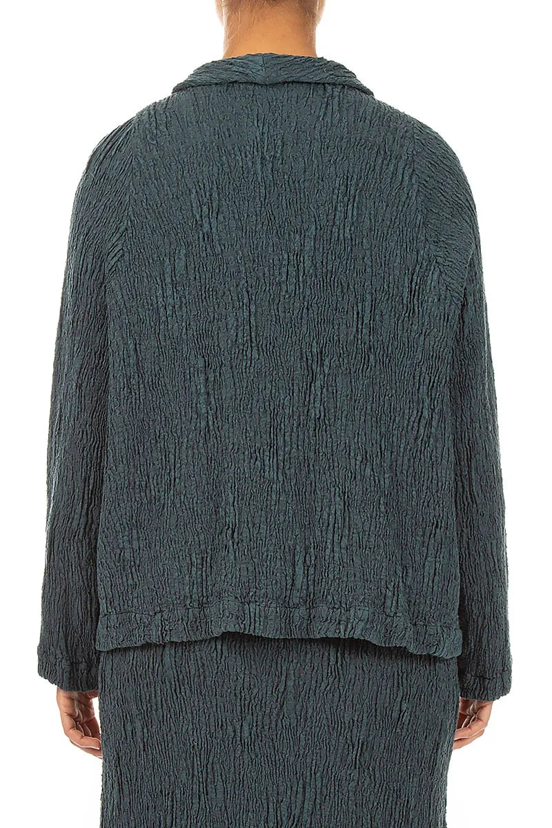 Button Slate Textured Silk Linen Jacket