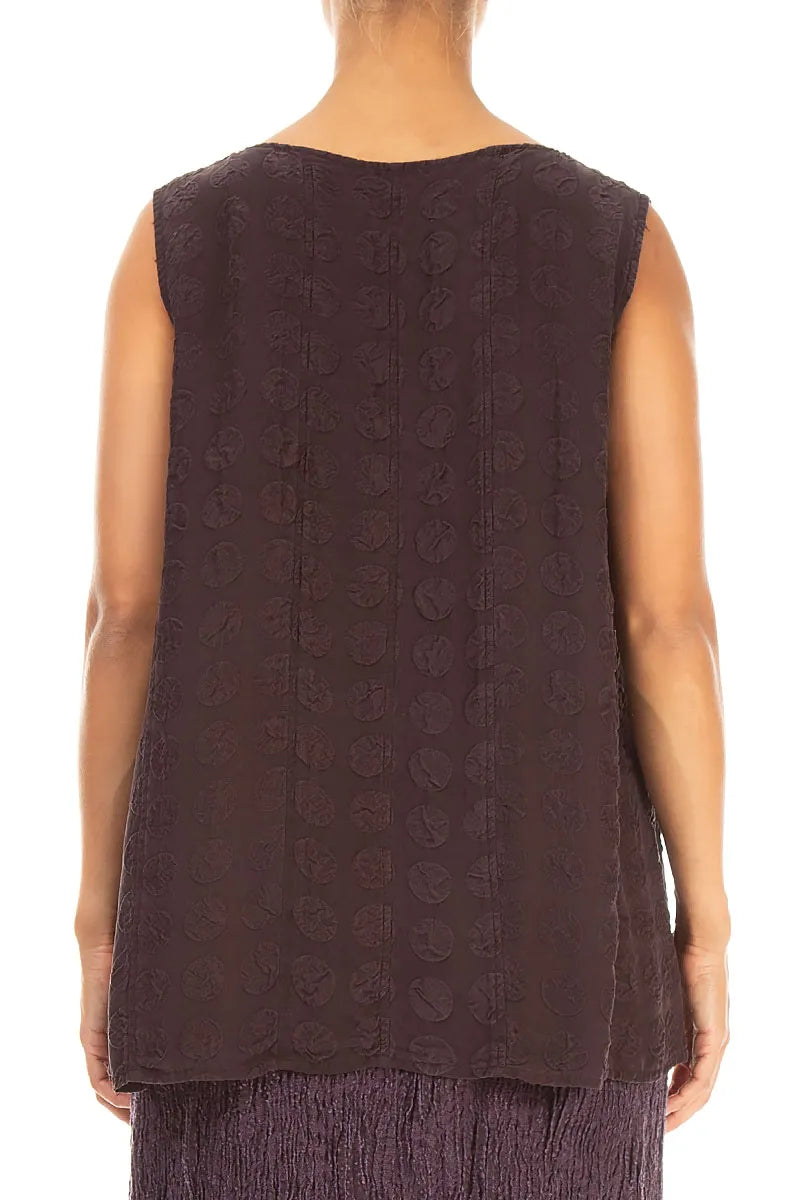 Sweetheart Neck Deep Plum Bubble Silk Top