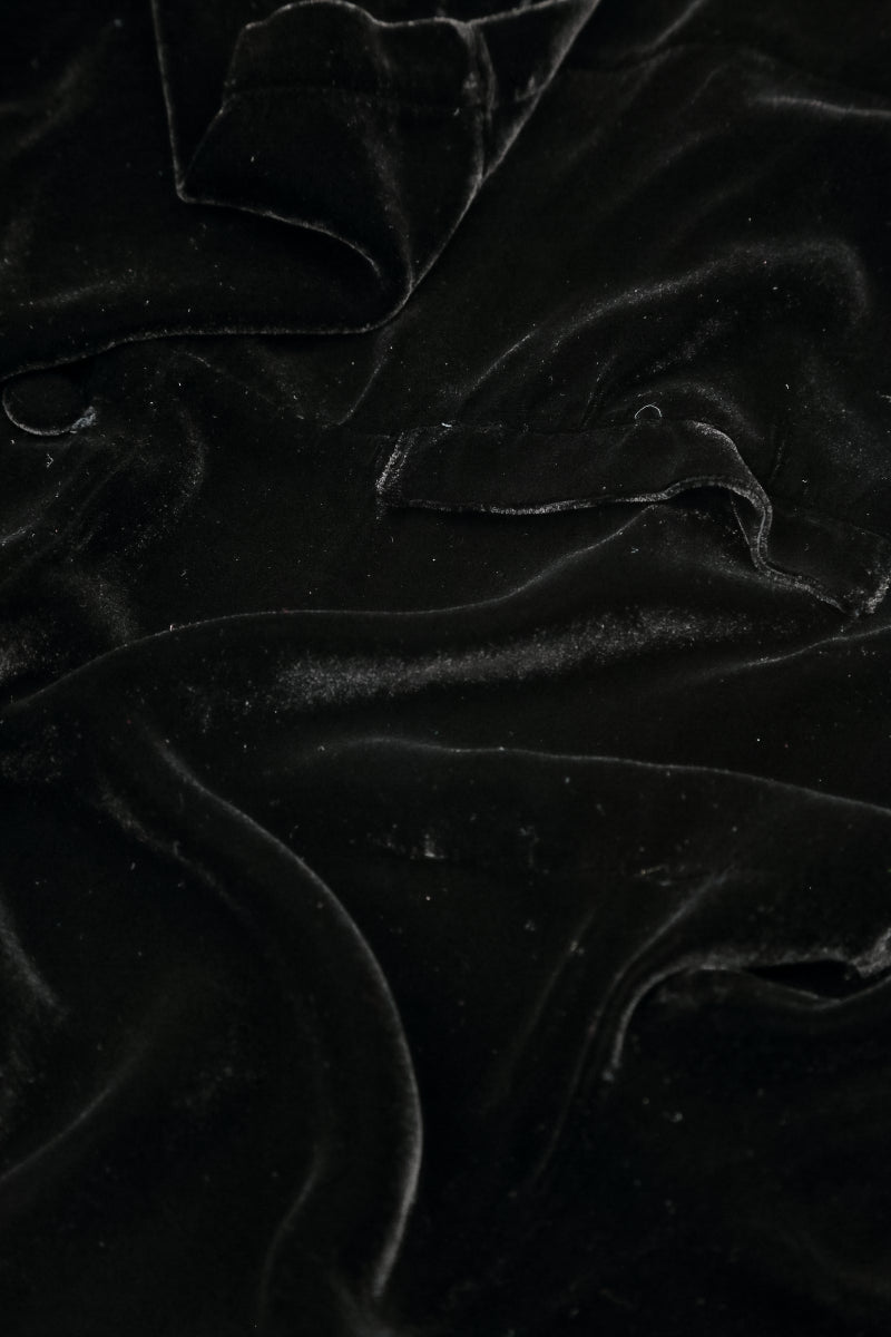 Cropped Taper Black Silk Velvet Trousers 4