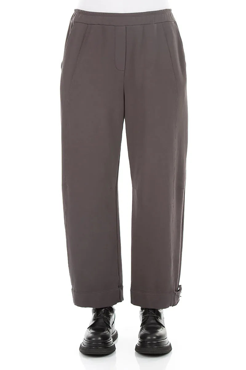 Konische French-Terry-Hose aus Baumwolle in Anthrazit