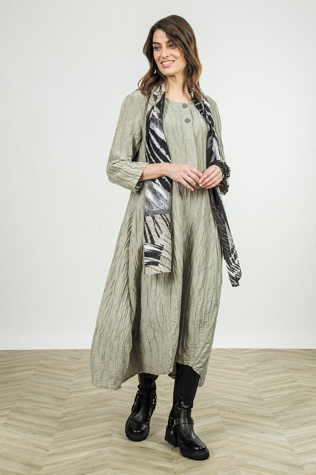 Wild Ink Textured Silk Scarf