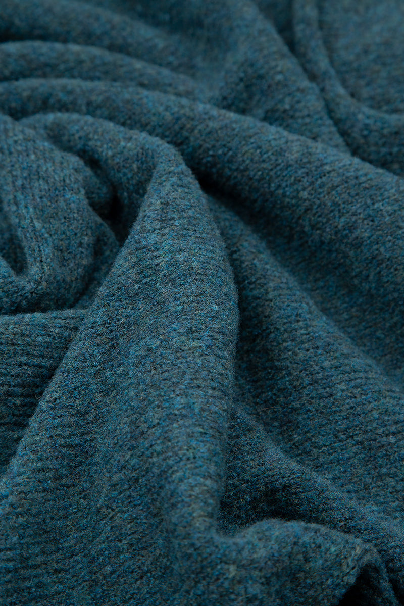 Long Open Teal Wool Cardigan 6