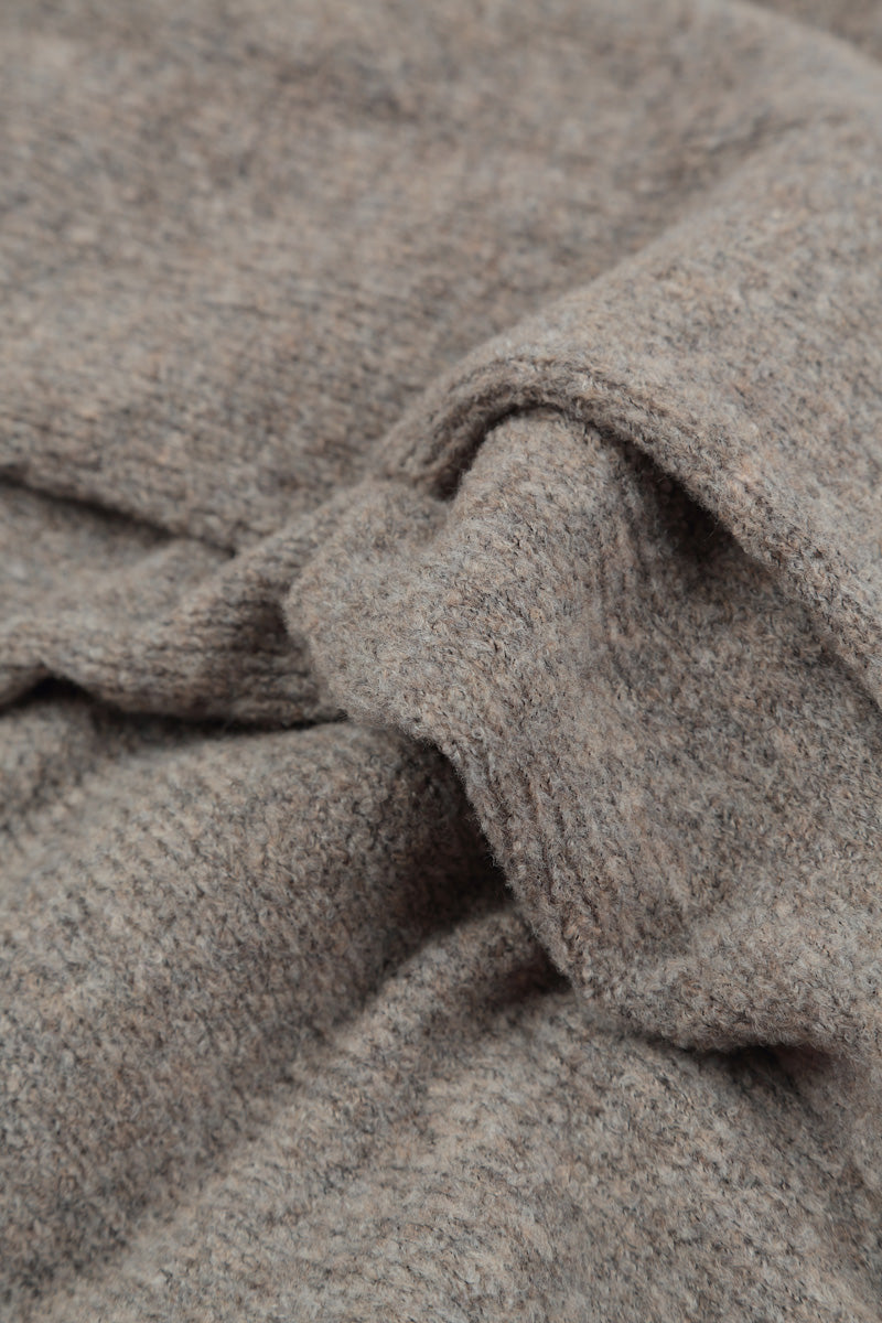 Exposed Seam Light Brown Wool Sweater 5