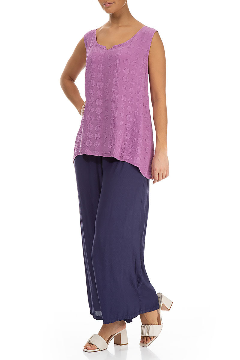 Sweetheart Neck Lilac Bubble Silk Top 4