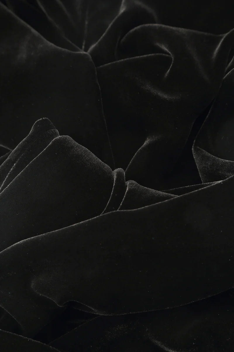 Buttoned Black Silk Velvet Jacket 5