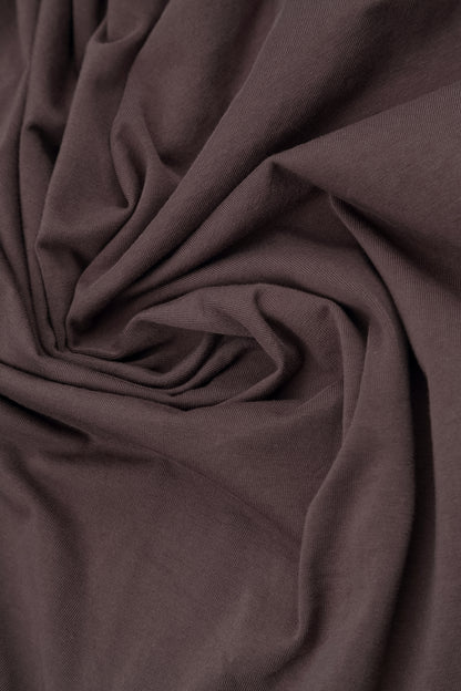 Asymmetric Flared Truffle Brown Cotton Dress