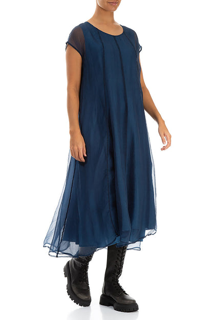 Azure Silk Chiffon Dress 3