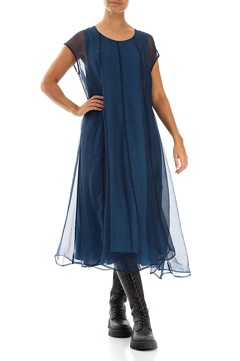 Azure Silk Chiffon Dress 4