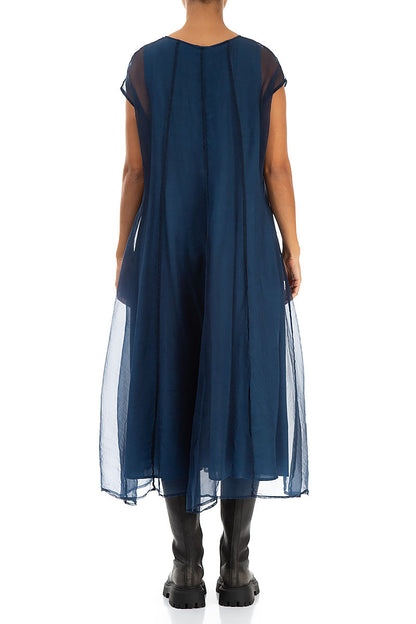 Azure Silk Chiffon Dress 2
