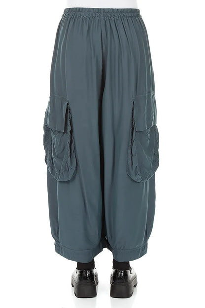 Baggy Pockets Slate Silk Bamboo Trousers