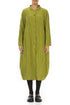 Balloon Crinkled Golden Lime Silk Linen Jacket 1