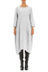 Balloon Crinkled Pearl Grey Silk Linen Dress 1