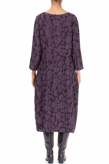 Balloon Deep Plum Circle Silk Linen Dress
