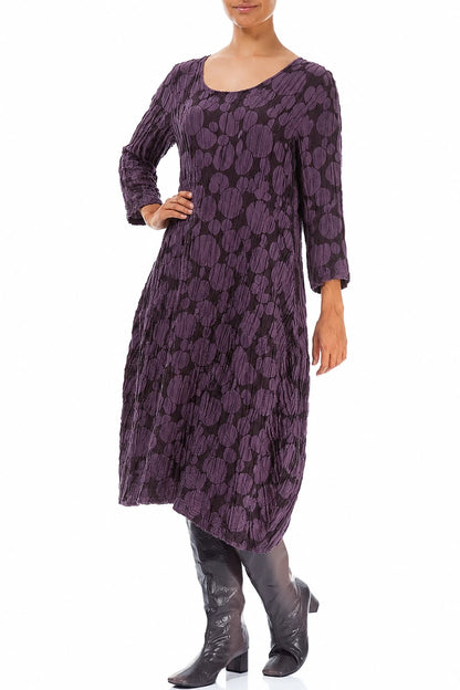 Balloon Deep Plum Circle Silk Linen Dress