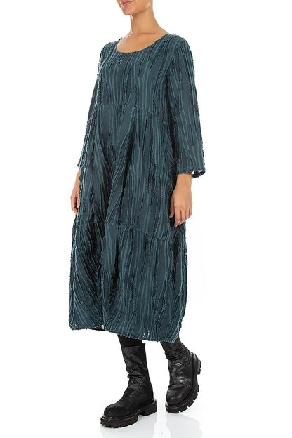 Balloon Deep Turquoise Fray Weave Dress 3