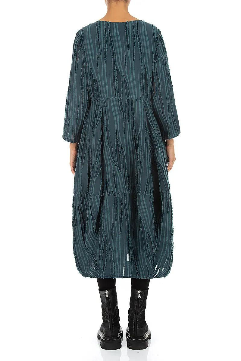 Balloon Deep Turquoise Fray Weave Dress 2
