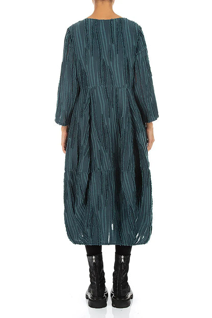 Balloon Deep Turquoise Fray Weave Dress 2