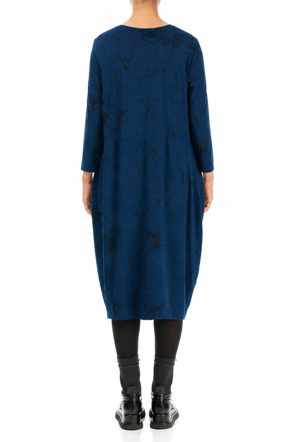 Balloon Royal Blue Marble Cotton Dress
