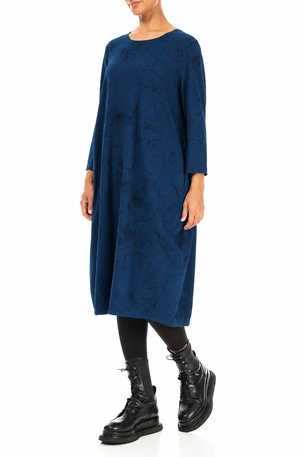 Balloon Royal Blue Marble Cotton Dress