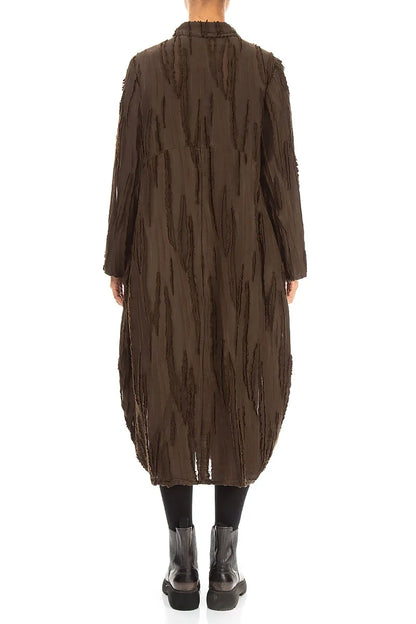 Balloon Truffle Brown Fray Weave Jacket 3