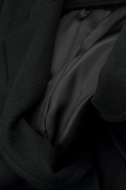 Belted Black Wool Coat
