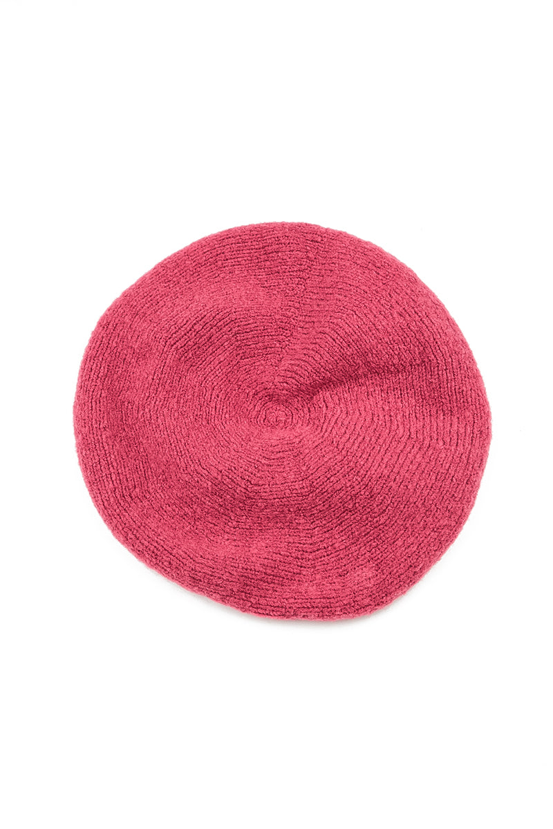 Berry Rose Knitted Wool Beret