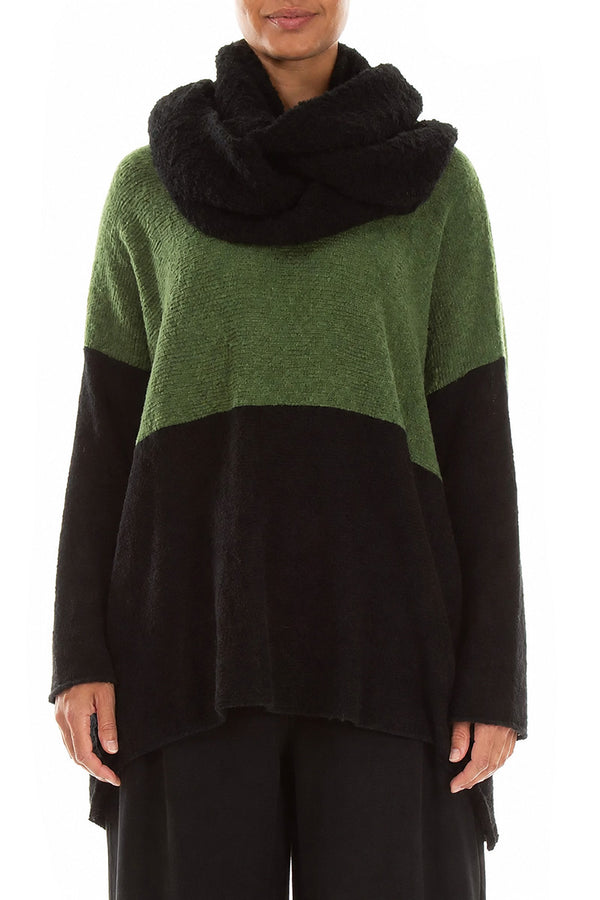 Black Alpaca Wool Infinity Scarf 1