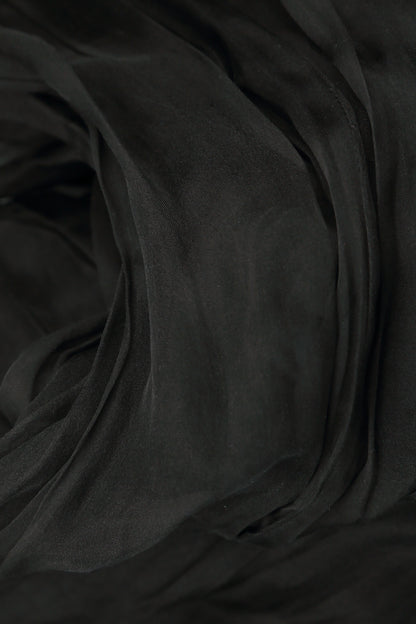 Black Crumpled Silk Chiffon Dress