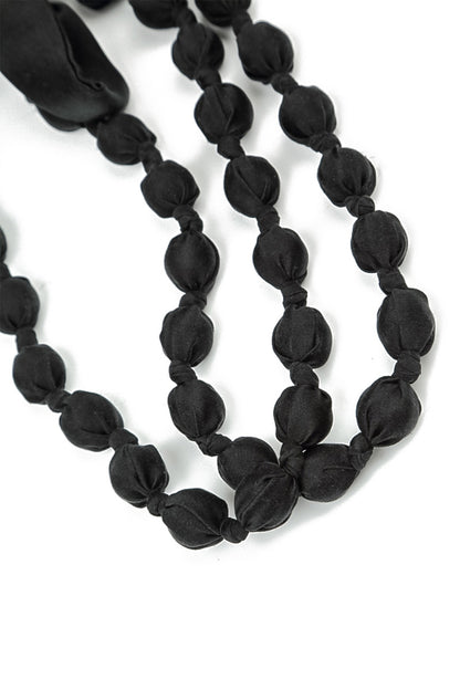 Black Silk Fine Bead Necklace 6