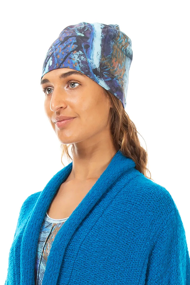 Beanie-Mütze aus Baumwolle „Reverie Blue“