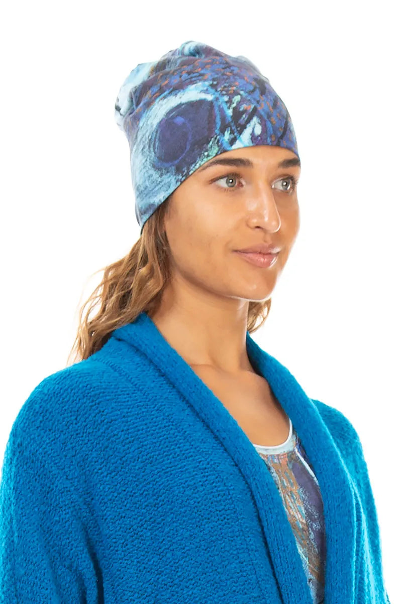 Beanie-Mütze aus Baumwolle „Reverie Blue“