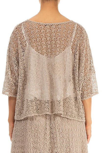 Boxy Beige Broderie Cotton Blouse 2