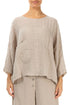 Boxy Beige Gauze Linen Blouse 1