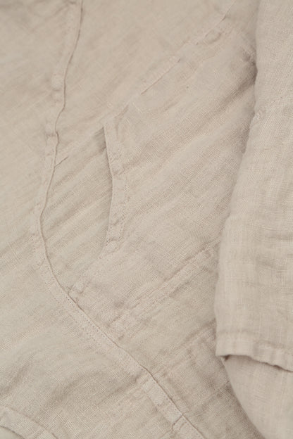 Boxy Beige Gauze Linen Blouse 5