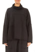 Boxy Cowl Neck Black Cotton Jumper 1