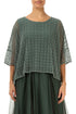 Boxy Sage Broderie Cotton Blouse 1